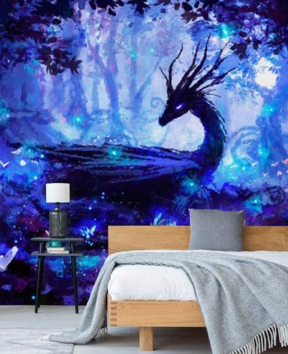 dark dragon forest wallpaper