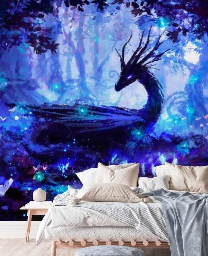 dark dragon forest wallpaper