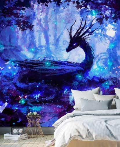 dark dragon forest wallpaper