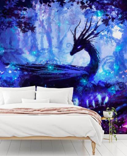 fondo de pantalla de bosque de dragones oscuros