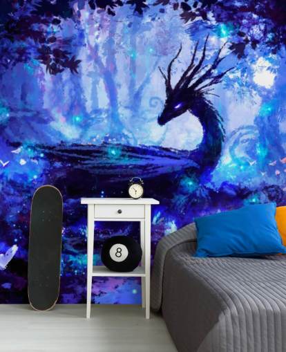 papel de parede da floresta de dragões escuros