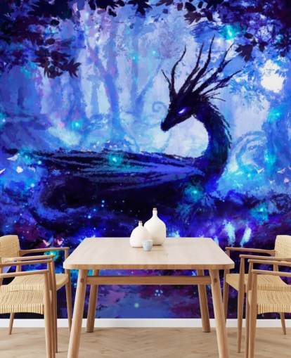 papel de parede da floresta de dragões escuros