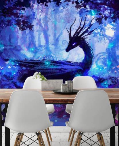 papel de parede da floresta de dragões escuros