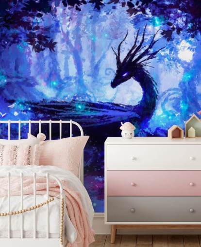 papel de parede da floresta de dragões escuros