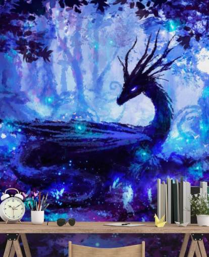 carta da parati dark dragon forest