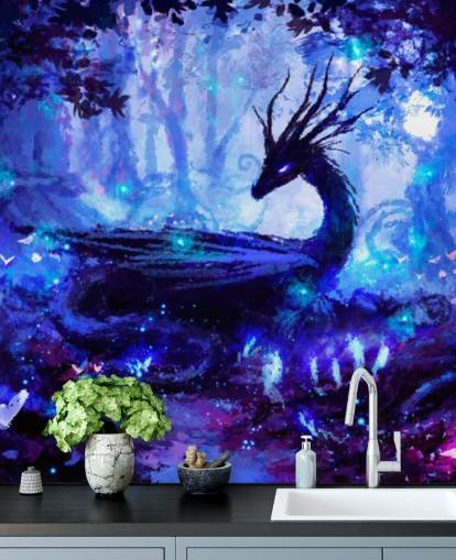 fondo de pantalla de bosque de dragones oscuros