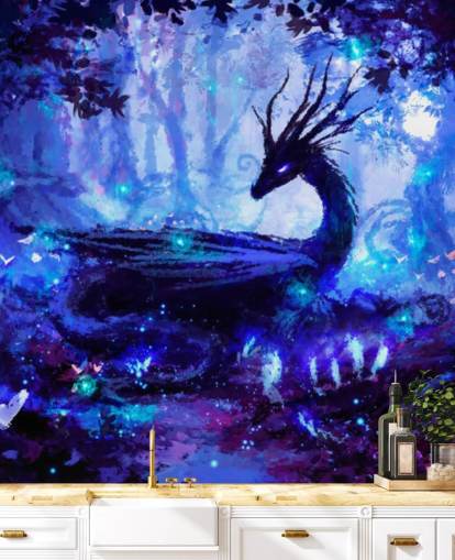 dark dragon forest wallpaper