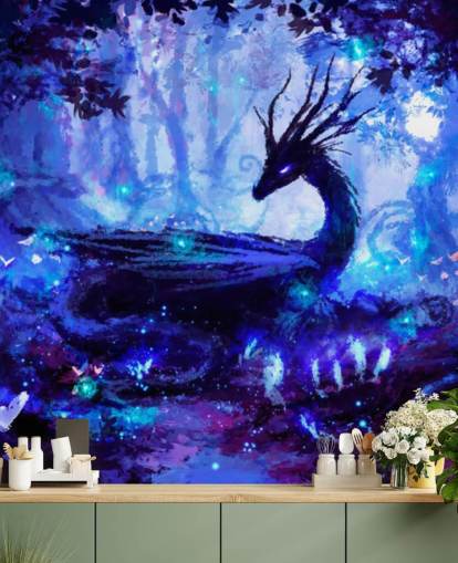 dark dragon forest wallpaper