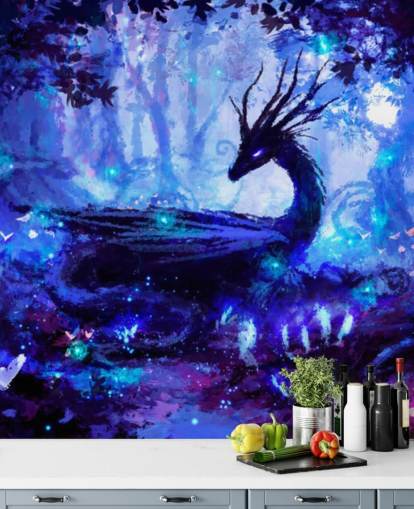 dark dragon forest wallpaper