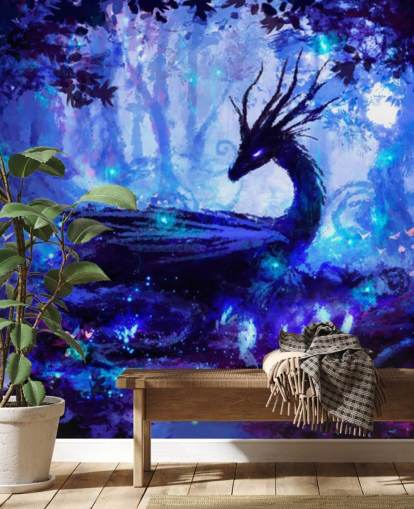 fondo de pantalla de bosque de dragones oscuros