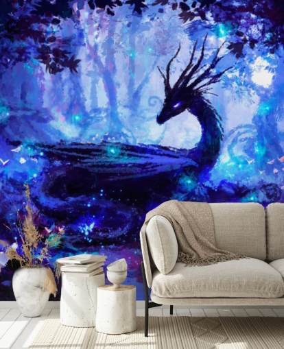 dark dragon forest wallpaper