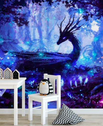 dark dragon forest wallpaper