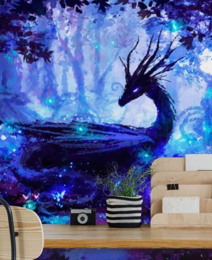 papel de parede da floresta de dragões escuros