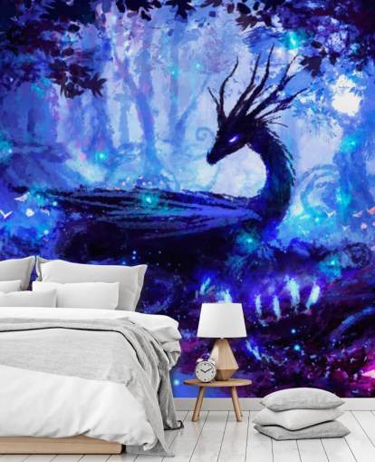 dark dragon forest wallpaper