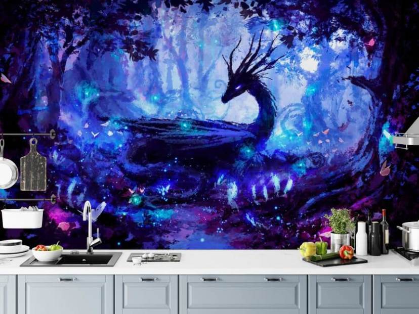 dark dragon forest wallpaper