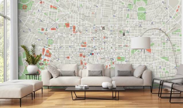 City Map Wallpaper & Wall Murals | Wallsauce UK
