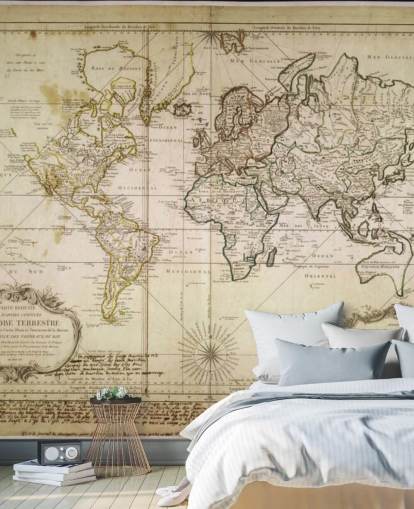 murale beige con mappa del mondo personalizzata chiamata Historic World Map per uffici e sale da pranzo murale beige con mappa del mondo personalizzata chiamata Historic World Map per uffici e sale da pranzo