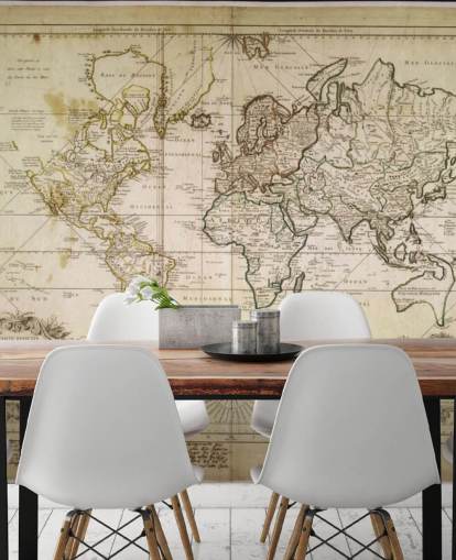 mural de pared de mapa mundial personalizado de color beige llamado Mapa histórico del mundo para oficinas y comedores mural de pared de mapa mundial personalizado de color beige llamado Mapa histórico del mundo para oficinas y comedores