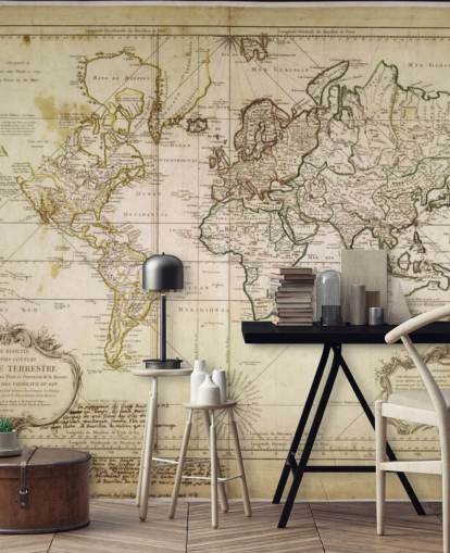 beige custom world map wall mural called Historic World Map for offices and dining rooms beige custom world map wall mural called Historic World Map for offices and dining rooms