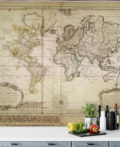 murale beige con mappa del mondo personalizzata chiamata Historic World Map per uffici e sale da pranzo murale beige con mappa del mondo personalizzata chiamata Historic World Map per uffici e sale da pranzo
