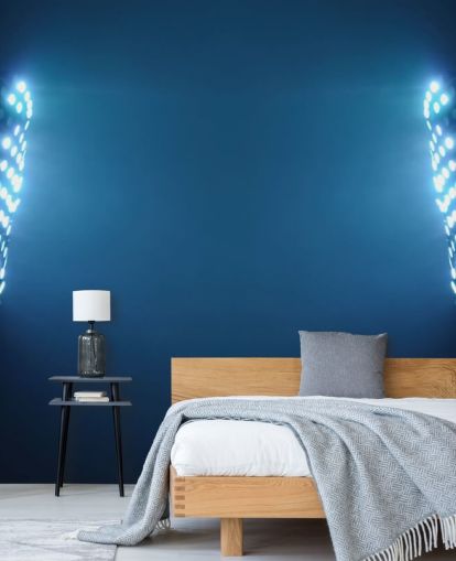 Blue Soccer Stadium Lights at Night Wallpaper