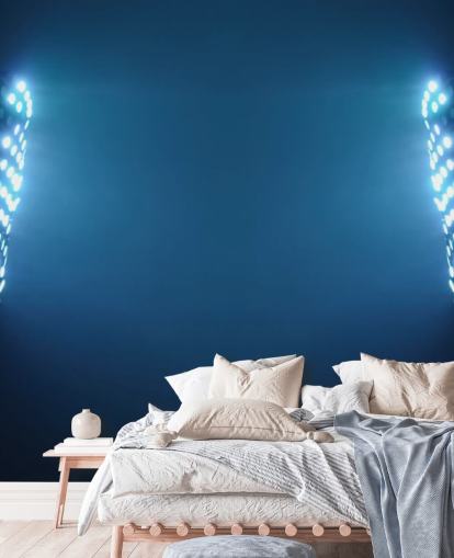 Blue Soccer Stadium Lights at Night Wallpaper