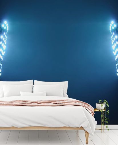 Blue Soccer Stadium Lights at Night Wallpaper