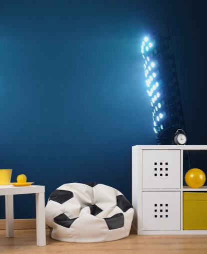 Luzes do estádio de futebol azul à noite papel de parede Luzes do estádio de futebol azul à noite papel de parede