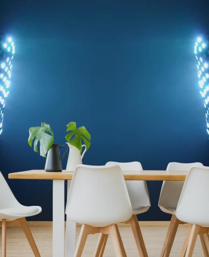 Blue Soccer Stadium Lights at Night Wallpaper