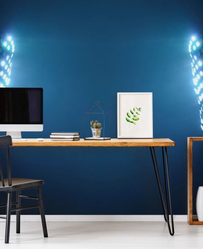 Blue Soccer Stadium Lights at Night Wallpaper