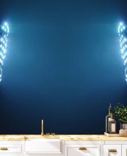 Blue Soccer Stadium Lights at Night Wallpaper