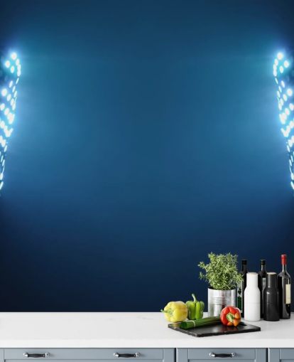 Blue Soccer Stadium Lights at Night Wallpaper