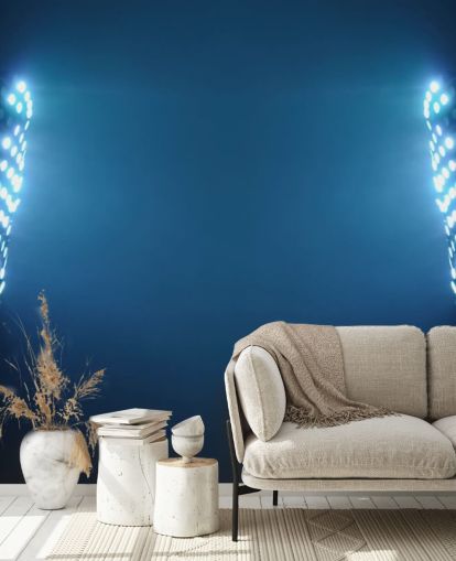 Blue Soccer Stadium Lights at Night Wallpaper