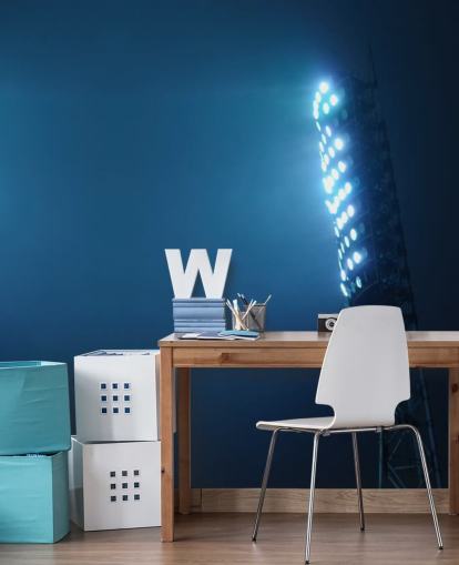 Sfondo con luci notturne dello stadio di calcio blu Sfondo con luci notturne dello stadio di calcio blu