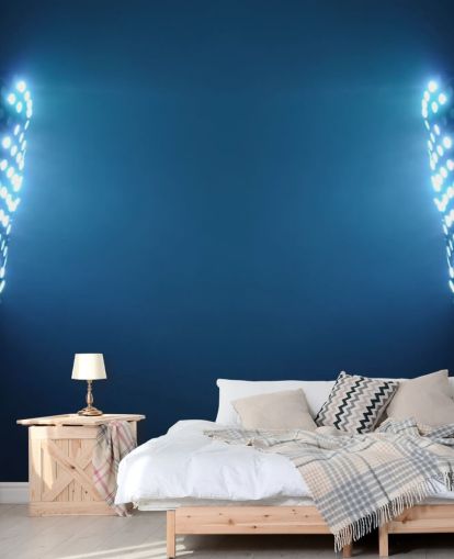 Blue Soccer Stadium Lights at Night Wallpaper