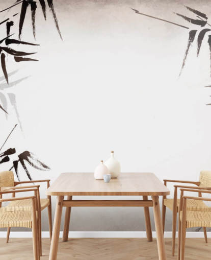 tilpasset bambus veggmaleri kalt Grunge Oriental Bamboo for kontorer, soverom og spa