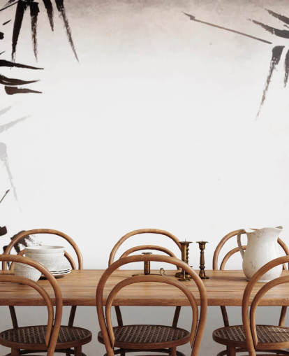 mural de parede de bambu personalizado chamado Grunge Oriental Bamboo para escritórios, quartos e spas