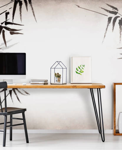 custom bamboo wall mural called Grunge Oriental Bamboo for offices, bedrooms and spas