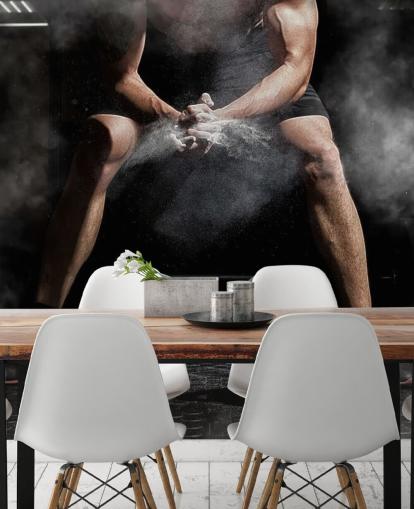 man putting chalk on hands before lifting weights wallpaper man putting chalk on hands before lifting weights wallpaper