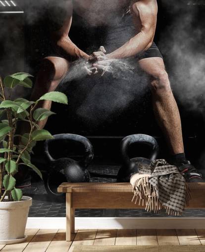 man putting chalk on hands before lifting weights wallpaper man putting chalk on hands before lifting weights wallpaper