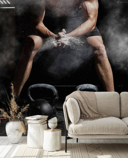 man putting chalk on hands before lifting weights wallpaper man putting chalk on hands before lifting weights wallpaper
