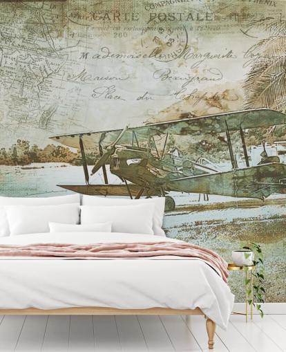 vintage illustration of an old fashioned aeroplane wallpaper vintage illustration of an old fashioned aeroplane wallpaper