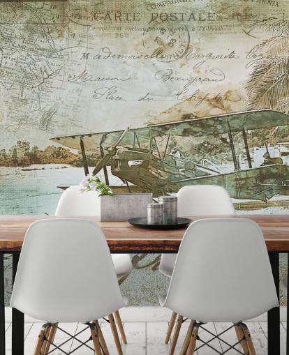 vintage illustrasjon av en gammeldags fly tapet vintage illustrasjon av en gammeldags fly tapet