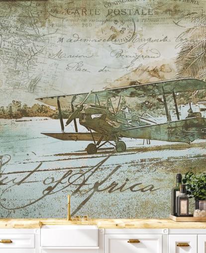 ilustración vintage de un fondo de pantalla de avión anticuado