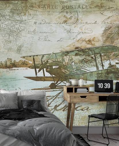 vintage illustration of an old fashioned aeroplane wallpaper vintage illustration of an old fashioned aeroplane wallpaper