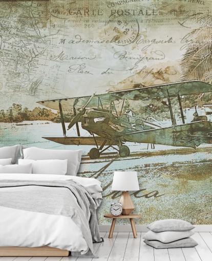 vintage illustration of an old fashioned aeroplane wallpaper vintage illustration of an old fashioned aeroplane wallpaper