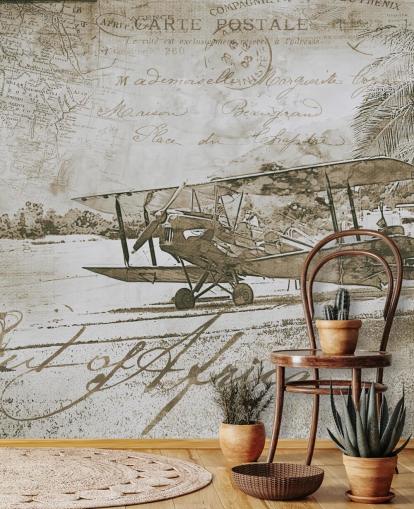 ilustración vintage de un fondo de pantalla de avión