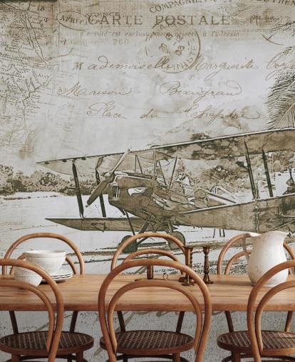 vintage illustration of an aeroplane wallpaper vintage illustration of an aeroplane wallpaper