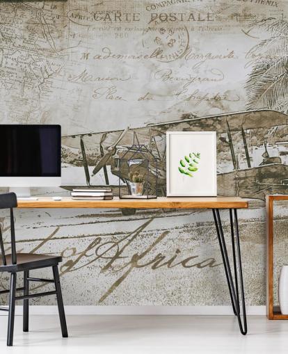 ilustración vintage de un fondo de pantalla de avión