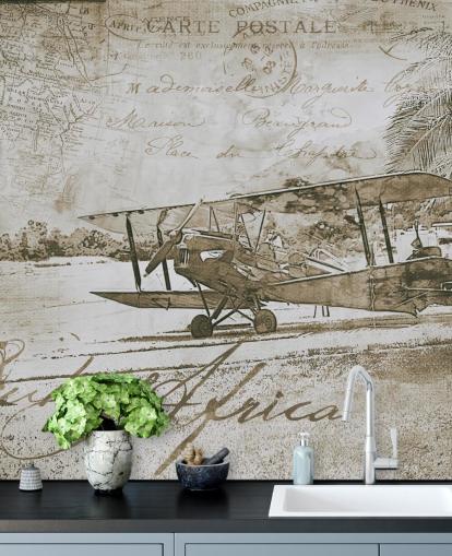 ilustración vintage de un fondo de pantalla de avión